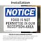 Signmission Food Is Not Permitted In Our Reception Area, 7 in W x Rectangle, Vinyl Decal OS-2PACK-NS-D-57-L-12822 - alternate 2